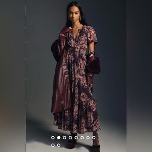 Anthropologie Somerset Chiffon Maxi Dress in Purple/Pink